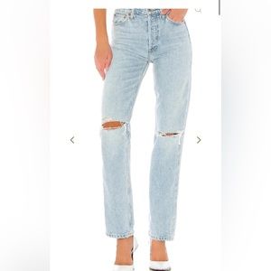 Re/done Jeans 90s High Rise Loose in Bleach Destroy Sz 29 and 28